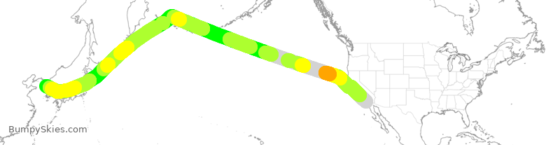 Turbulence forecast map for GTI9719, NZY to KSI