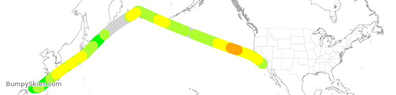 Turbulence forecast map for GTI9818, LAX to HHH