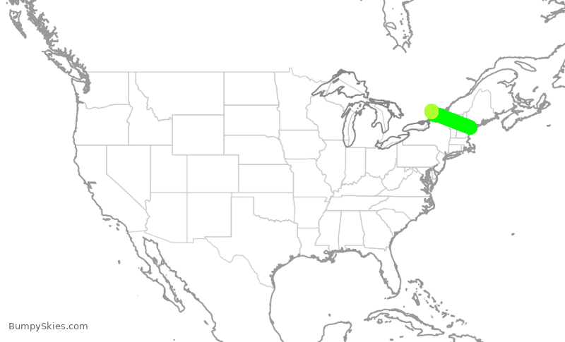 Turbulence forecast map for HRT430, PWM to YOW