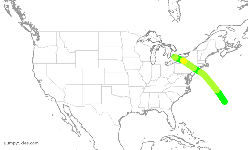 Turbulence forecast map for HRT433, BDA to YKF