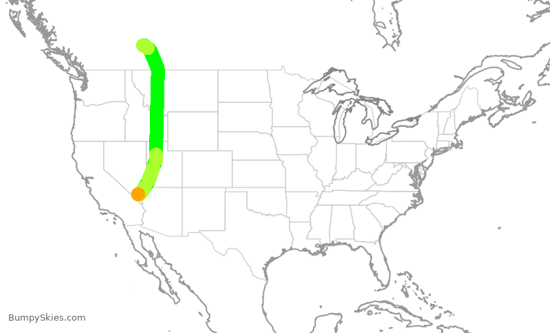 Turbulence forecast map for HRT475, LAS to YYC
