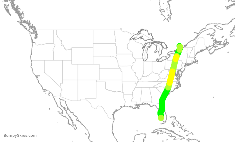 Turbulence forecast map for HRT510, APF to YOW