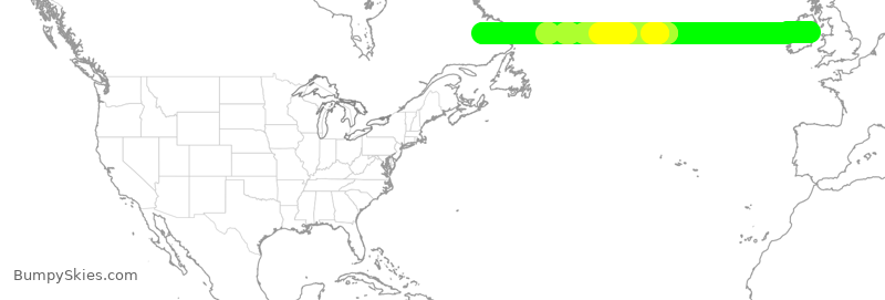 Turbulence forecast map for HRT623, DUB to YYR