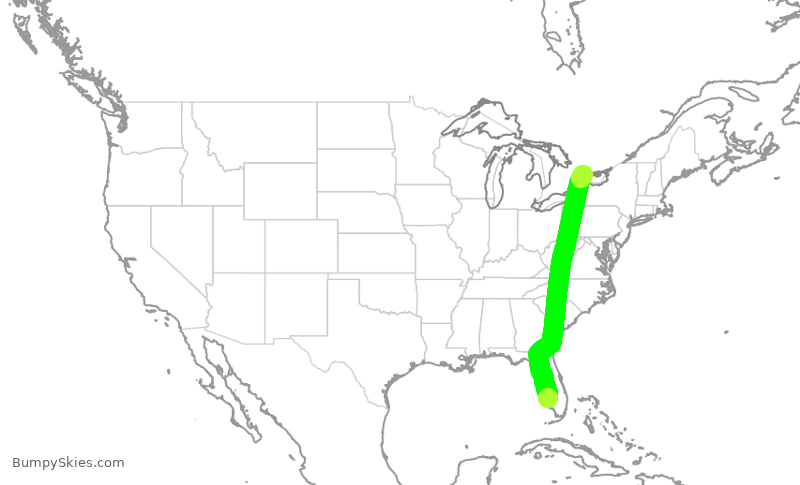 Turbulence forecast map for HRT814, RSW to YPQ