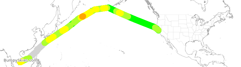 Turbulence forecast map for HVN98, VTS to SFO