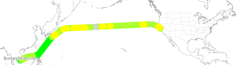 Turbulence forecast map for HVN99, SFO to VTS