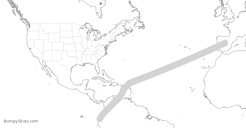 Turbulence forecast map for IBE0131, EMD to EGU