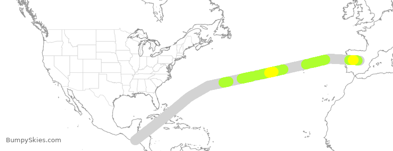 Turbulence forecast map for IBE0224, SLP to EMD