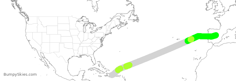Turbulence forecast map for IBE0242, SDQ to MAD