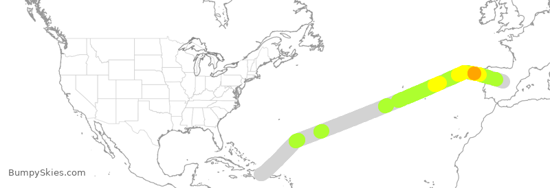 Turbulence forecast map for IBE0244, SDQ to MAD