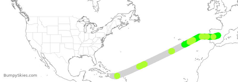 Turbulence forecast map for IBE0248, SDQ to MAD