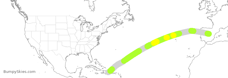 Turbulence forecast map for IBE200, SDQ to MAD