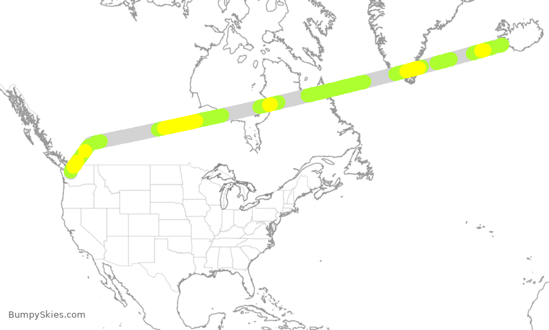 Turbulence forecast map for ICE12, SEA to KEF