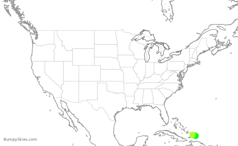 Turbulence forecast map for IWY114, BGT to BPV