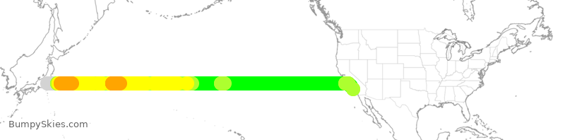 Turbulence forecast map for JAL16, HND to LAX