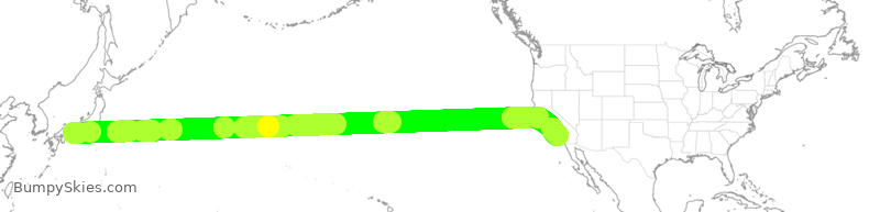 Turbulence forecast map for JAL60, KIX to LAX