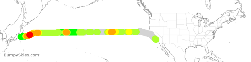 Turbulence forecast map for JAL61, LAX to NRT