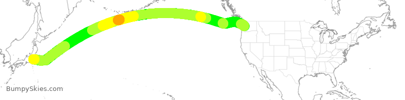 Turbulence forecast map for JAL67, SEA to NRT