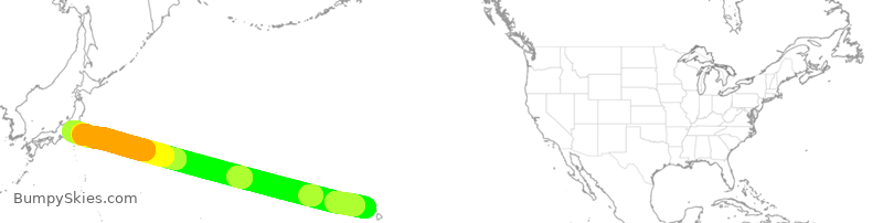 Turbulence forecast map for JAL71, HNL to HND