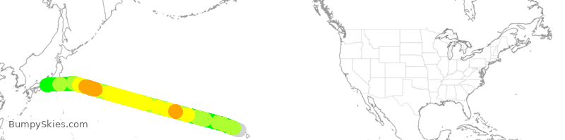 Turbulence forecast map for JAL797, HNL to NGO