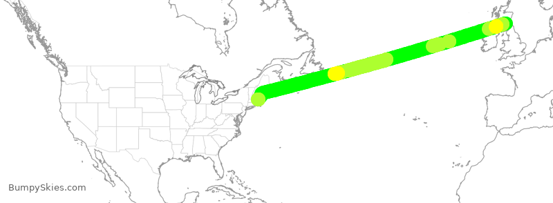 Turbulence forecast map for JBU1080, GPH to BOS