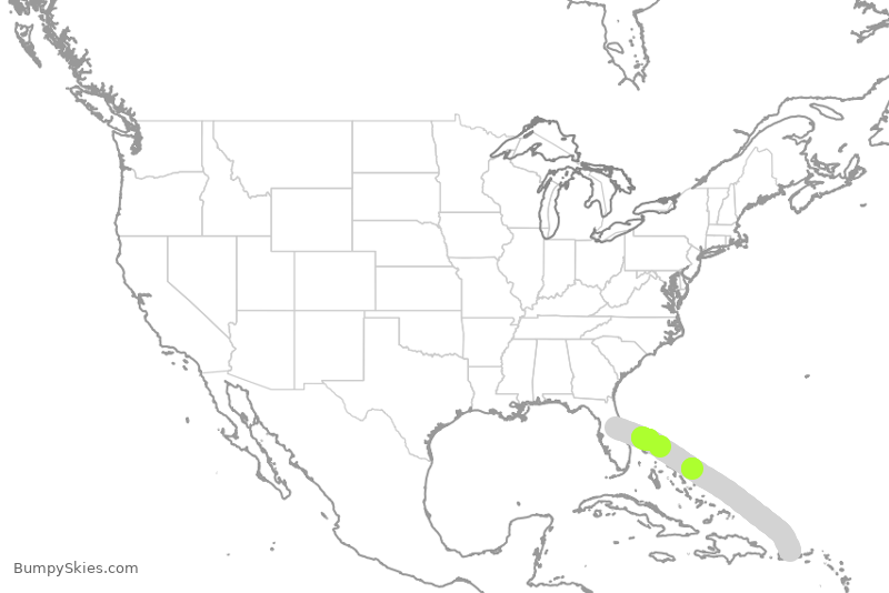 Turbulence forecast map for JBU133, MCO to SJU