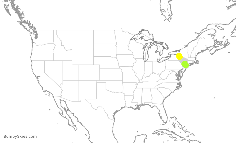 Turbulence forecast map for JBU1515, SYR to JFK