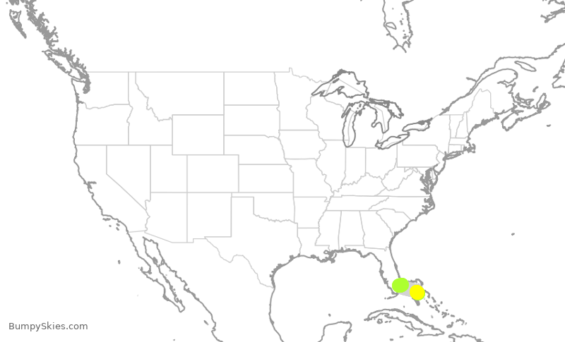 Turbulence forecast map for JBU1594, NAS to FLL