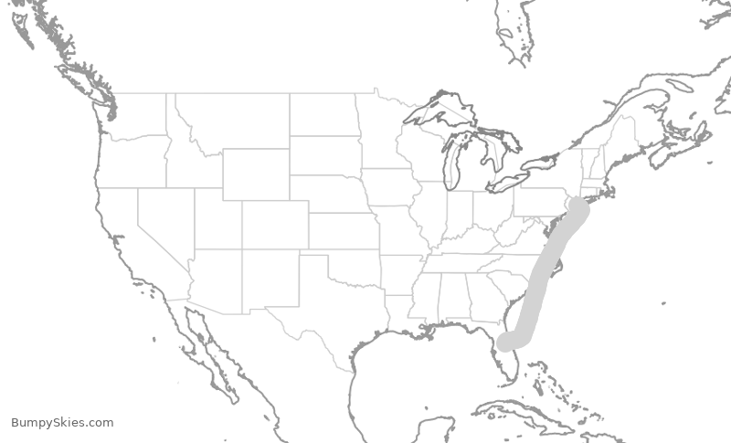 Turbulence forecast map for JBU1683, JFK to MCO
