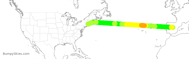 Turbulence forecast map for JBU2260, EMD to BOS