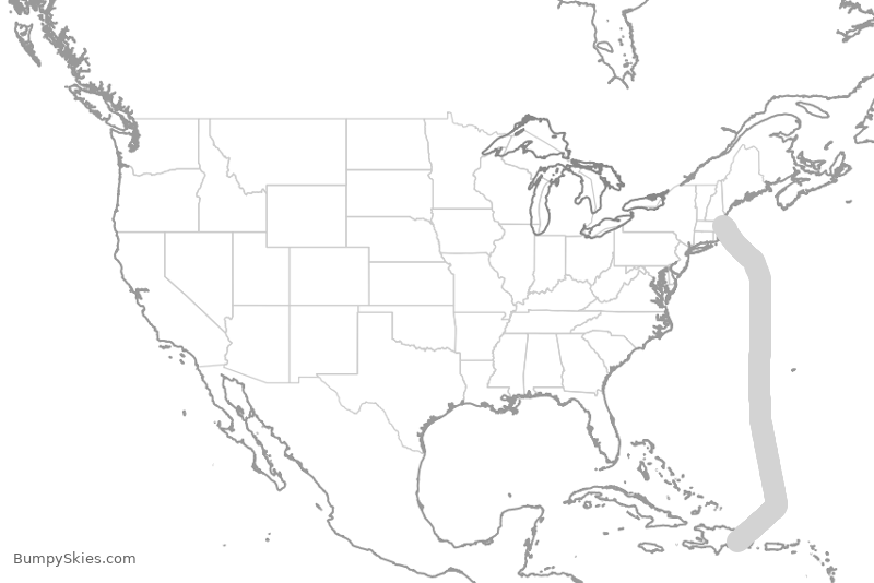 Turbulence forecast map for JBU2829, BOS to DSD