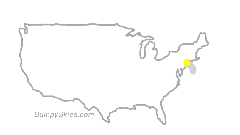 Map of continental US with illustrated flight path and turbulence forecast (described in text below)
