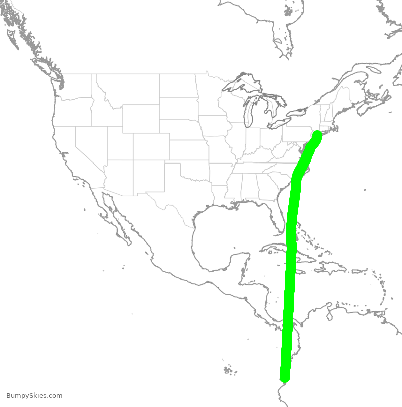 Turbulence forecast map for JBU528, EGU to JFK