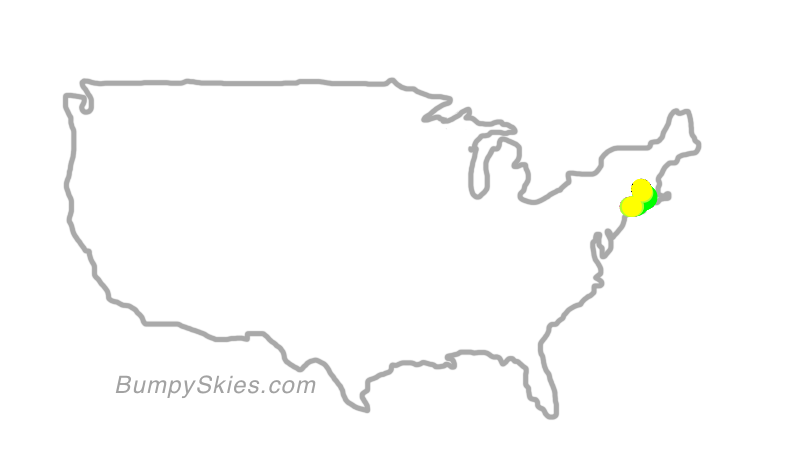 Map of continental US with illustrated flight path and turbulence forecast (described in text below)