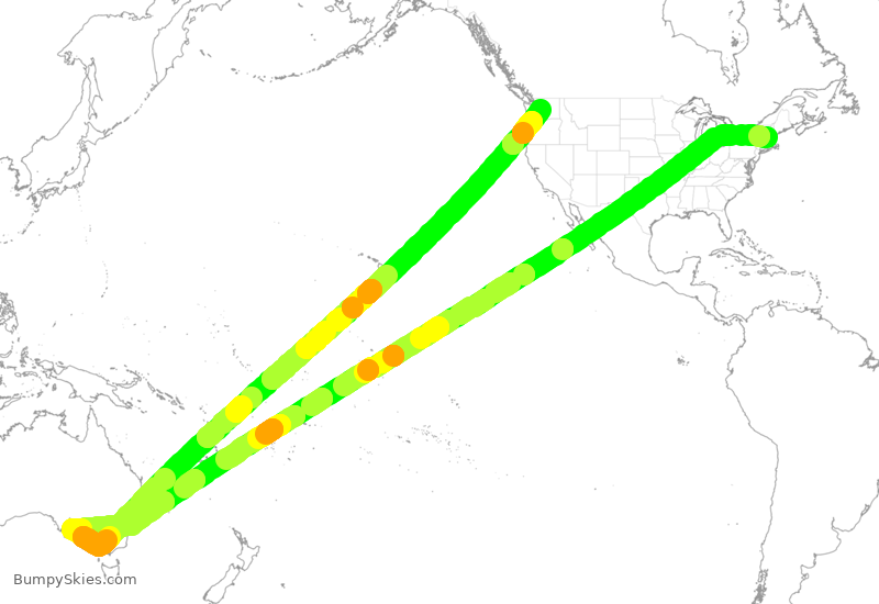 Turbulence forecast map for JBU8097, BOS to SEA