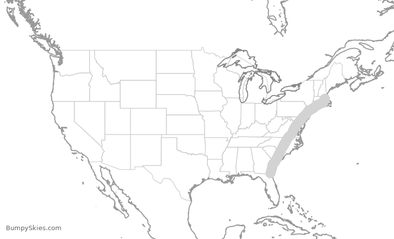 Turbulence forecast map for JBU810, JAX to BOS