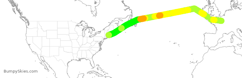 Turbulence forecast map for JBU8134, FPG to BOS