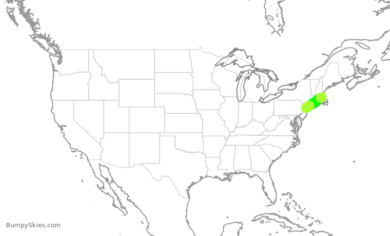 Turbulence forecast map for JBU8360, EWR to BOS