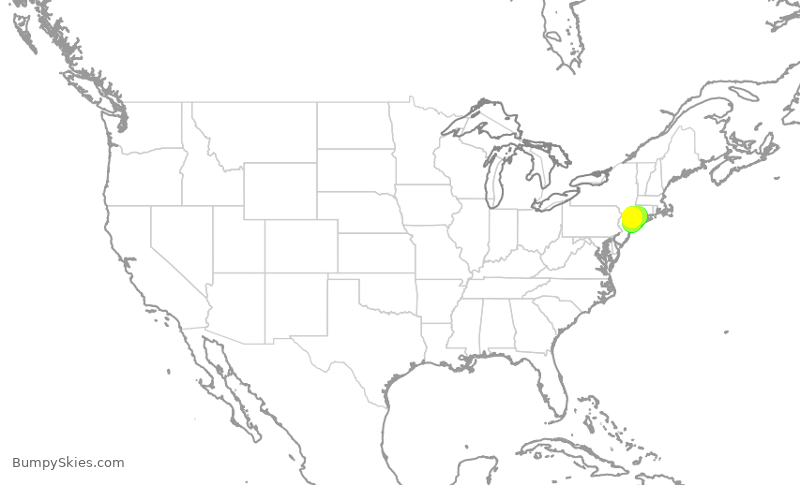 Turbulence forecast map for JBU8364, JFK to HPN