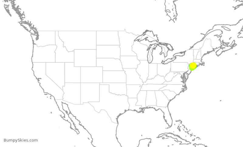 Turbulence forecast map for JBU8366, JFK to HPN
