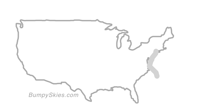 Map of continental US with illustrated flight path and turbulence forecast (described in text below)
