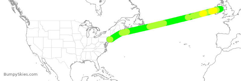 Turbulence forecast map for JBU842, IDW to JFK