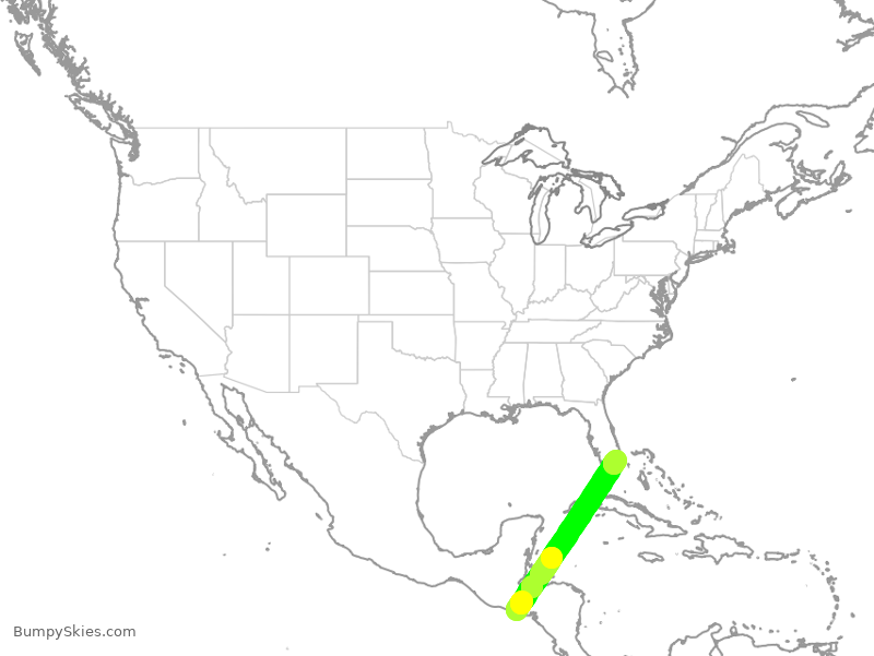 Turbulence forecast map for JBU8612, SAL to FLL