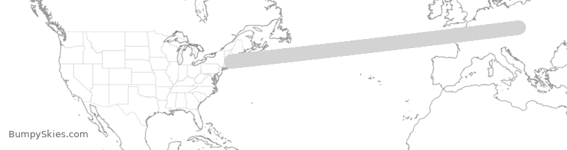 Turbulence forecast map for JBU8691, KMT to BOS