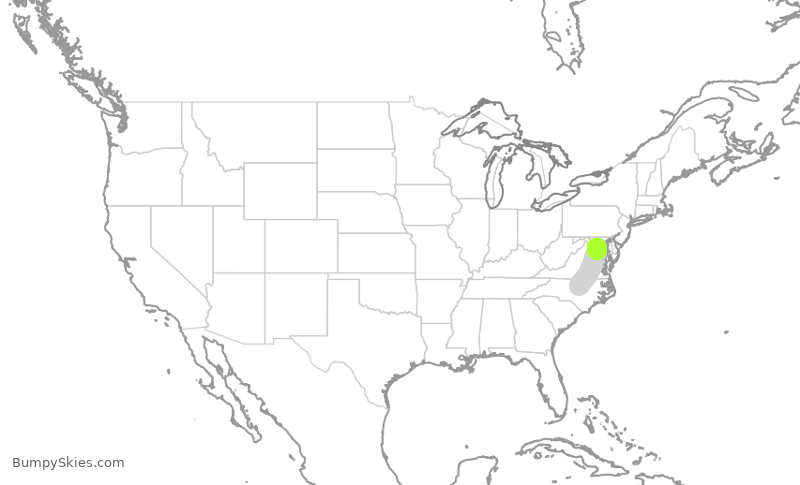 Turbulence forecast map for JIA5452, RDU to DCA