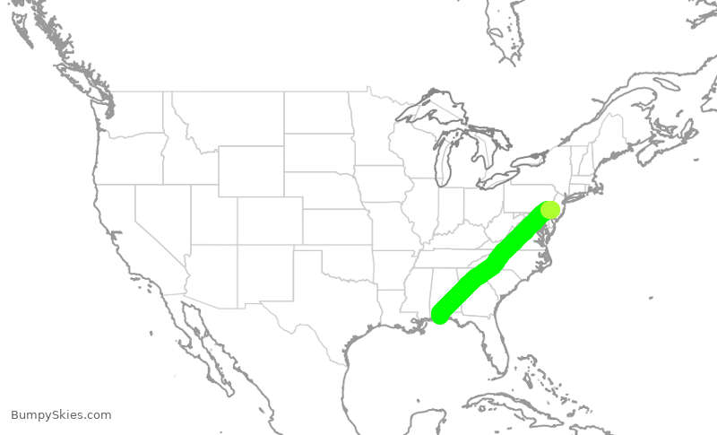 Turbulence forecast map for JIA5469, PHL to PNS