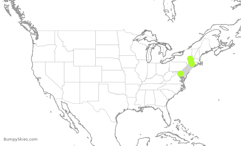 Turbulence forecast map for JIA5501, DCA to ALB
