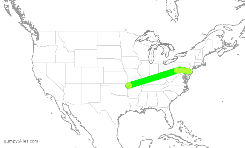 Turbulence forecast map for JIA5547, XNA to PHL