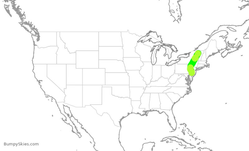 Turbulence forecast map for JIA5568, BTV to PHL