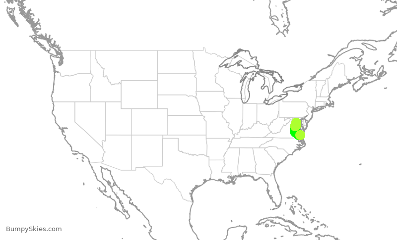 Turbulence forecast map for JIA5601, ORF to DCA